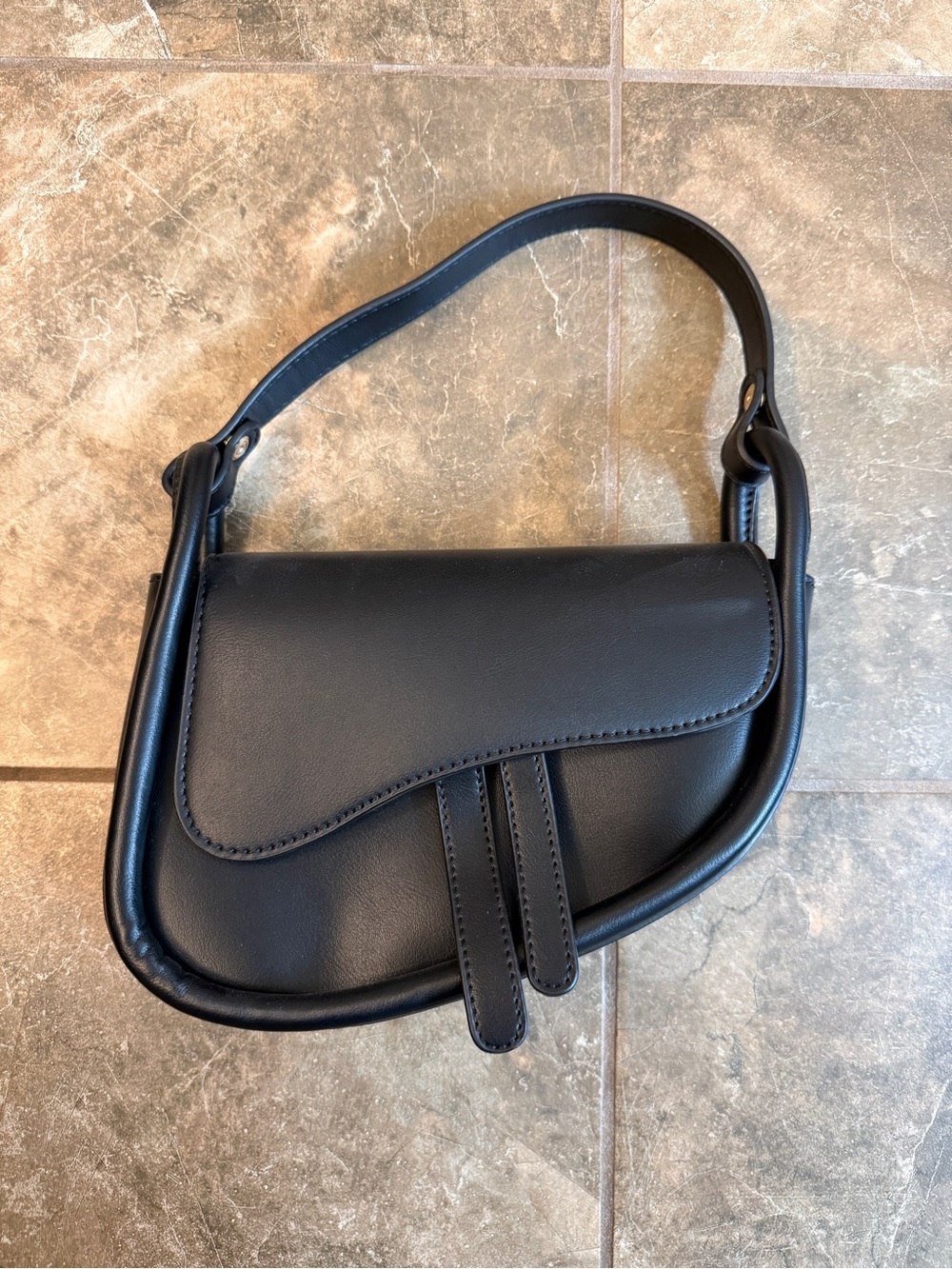 Classic Black Saddle Bag